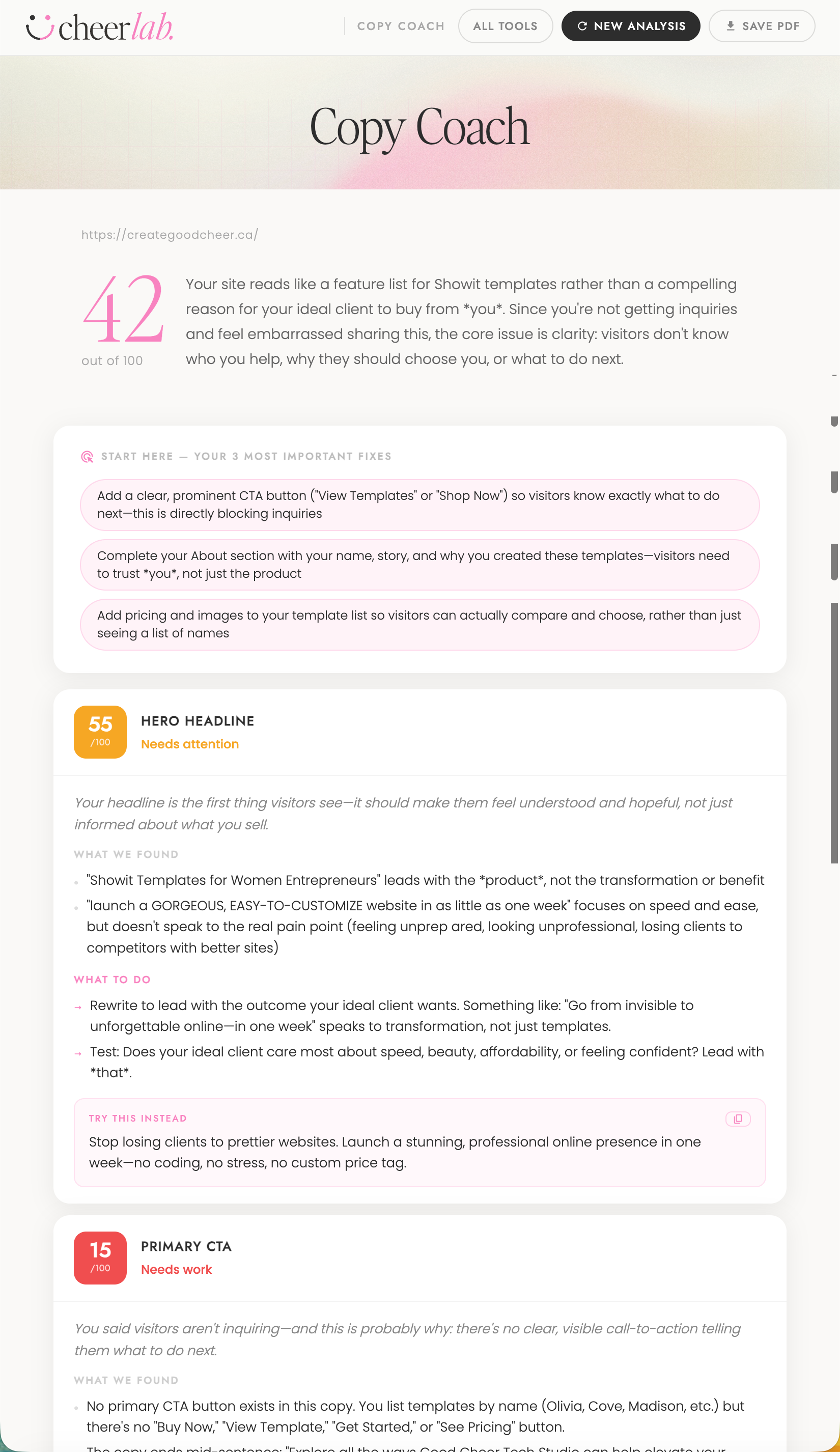 Website Copy Coach preview